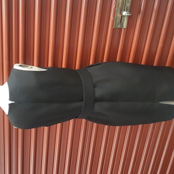 Unger Jet Black Cocktail Dress & Jacket Crop Blazer Size 10 - Picture 12 of 16